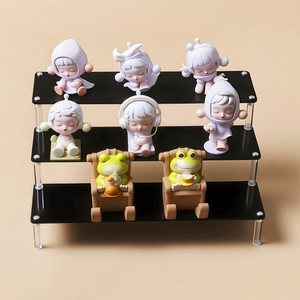 Tp1001 <b>Acrylic</b> <b>Display</b> Stand 20cm X 15.3cm 3 Tier Black Desktop Storage Rack For Figurines Blind <b>Boxes</b> - Product Image 3