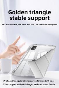 Étui pliable en Y pour <span class=keywords><strong>iPad</strong></span> 11e génération (2025) et 10e génération (2022) 10,<span class=keywords><strong>9</strong></span> pouces, <span class=keywords><strong>coque</strong></span> arrière rigide transparente en acrylique avec support et porte-crayon - Product Image 4