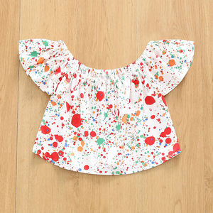 Ropa de Verano para Niños, Top de Hombros Descubiertos y Pantalones Cortos de Mezclilla, Conjunto de 2 Piezas para Niña de 4 Años - Product Image 2