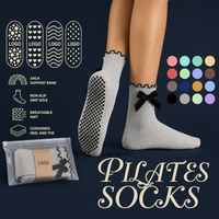 Chaussettes de yoga et de Pilates de luxe pour femmes, en coton jacquard, avec grip, pour le sport et le ballet, emballage personnalisé de marque athlétique
