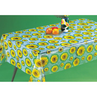 Nappe en vinyle transparent avec motif floral