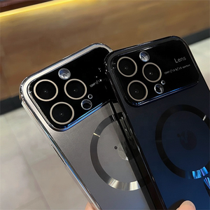 2023 étui de téléphone magnétique à la mode pour <span class=keywords><strong>Iphone</strong></span> 14 14plus 13 Pro grande fenêtre caméra Protection d'écran téléphone portable crique - Product Image 3