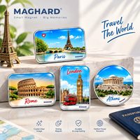 Aimant de réfrigérateur touristique avec motifs de lieux emblématiques de la ville, idéal pour les magasins de souvenirs, les commerces de détail et les musées, avec un design de scènes de Paris, Rome, Londres, Athènes