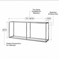 Table console en acier inoxydable de style minimaliste italien, cadre métallique, mobilier de luxe pour villa, hôtel, entrée, couloir