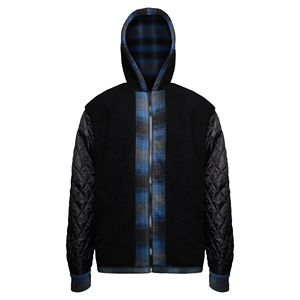 New Custom Winter Digital Printing Fleece Lined Double Layer Zip-Up Flannel Hoodies for Men Low Price - Product Image 4