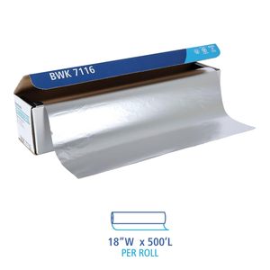 Boardwalk 7114 <b>Disposable</b> Aluminum Foil Roll Premium Quality 18\" X 500 ft 16 Micron Thickness Silver - Product Image 4