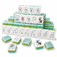 Tuiles de Mahjong Américaines Série Corail Marin, Ensemble Nautique Acrylique 4 Couches Nacré Marbré, Logo Personnalisé OEM Vente en Gros