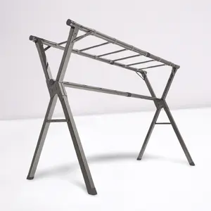 Collapsible Laundry Drying Rack Stainless Steel Foldable Clothes Horse Clothe Dryer Stand