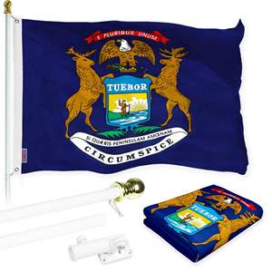 Bandera de Poliéster de 3x5 pies de Michigan State con Ojales de Latón Blanco Antienredos para Uso Exterior - Product Image 1