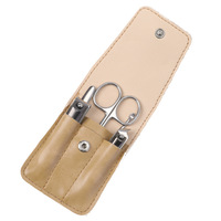 Ensemble de coupe-ongles en acier inoxydable de haute qualité, 5 pièces, pour manucure et pédicure, kit de soin des ongles avec étui en cuir pour la maison et le salon