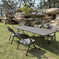 Table de camping pliable en plastique de 6 pieds, portable, à texture de lierre colorée, idéale pour l'extérieur – Meilleure vente