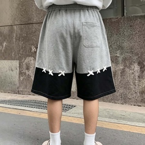 Shorts en coton 100% personnalisés OEM, à blocs de couleur, avec cordon de serrage à la taille, style décontracté pour hommes - Product Image 3