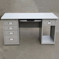 Secrétaire moderne design bureau en métal piédestal latéral unique bureau de professeur en fer Table de bureau en acier avec 3 tiroirs