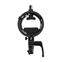 Braket Flash Mount Tipe S yang Dapat Disesuaikan dengan Lubang Payung untuk Kamera Speedlight Snoot Softbox Beauty Dish Pencahayaan Studio