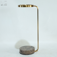 Moderner Luxus-High-End-Service tisch Home Kleiner runder Travertin-Marmorsockel Gold Metall Beistell tisch für Wohnzimmer