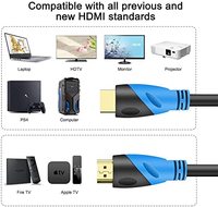 Câble vidéo audio 4K ultra-rapide 18 Gbit/s 4K60Hz 2.0 Blu-ray avec gaine en PVC et tressage en nylon pour moniteur et ordinateur, 2 m