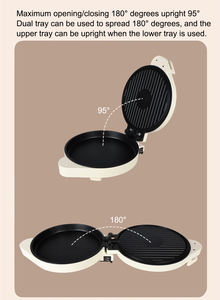 Machine à sandwichs petit-déjeuner électrique automatique mini, Tendance 2026, Crêpière électrique double face 1500W pour usage domestique - Product Image 4