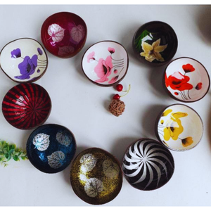 Cuenco de cáscara de coco lacado precio razonable respetuoso con el medio ambiente Binh Minh artesanía comida segura diseño personalizado hecho en Vietnam - Product Image 2