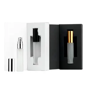Parfum-caja de embalaje de lujo, botella de cristal vacía de espray de perfume de aceite Oud, 5ml, 10ml, con papel de regalo