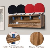 Support de rangement pour raquettes de ping-pong, présentoir pour raquettes de tennis de table, pour 4 raquettes et balles
