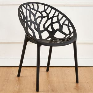 Sedia da Giardino Impilabile Commerciale con Schienale Sagomato in Rete Monopezzo per Ristoranti - Product Image 1