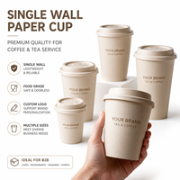 Gobelets en papier à paroi simple, qualité alimentaire, logo personnalisé, plusieurs tailles, café, thé avec couvercles pour café, restaurant, à emporter, B2B