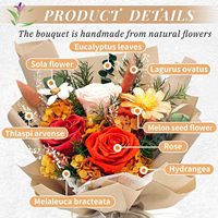 Bouquet de roses éternelles avec boîte cadeau – Fleurs à livrer en Chine – Cadeaux d'anniversaire et de fête des Mères pour femmes, mamans et grand-mères