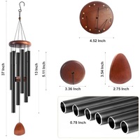 Carillon à vent transfrontalier en alliage d'aluminium, nouveau style, avec finition peinte par pulvérisation, classique, commémoratif, pour la maison et l'extérieur, cadeau décoratif