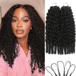Extensions per capelli ricci birmani con nodi miracolosi, 100% umani, 12A, stile boho vietnamita, confezione da 12 pezzi, per intrecciare - Product Image 1