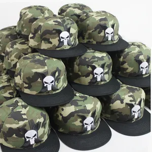 주문 로고 3d 작풍 camo 편평한 빌 포도 수확 snapback 모자 모자 도매