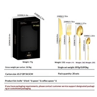 Ensemble de couverts de luxe en acier inoxydable poli miroir avec boîte cadeau pour mariage et hôtel