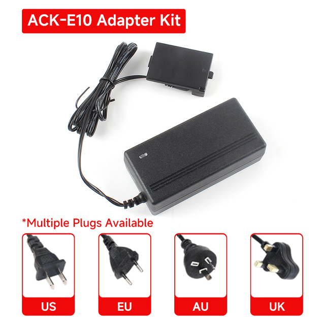 7.4V2A Output Fireproof Electric LP-E10 Battery Eliminator for EOS Rebel T3 T5 T6 Kiss X50 1100D Portable ACK-E10 Camera Power