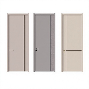 Puerta Interior Minimalista de MDF Blanco con Aislamiento Acústico y Apertura Manual para Dormitorio, Superficie Acabada - Product Image 3
