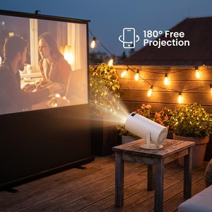 Projecteur portable HY300Pro HY300 avec WiFi, mini <span class=keywords><strong>cinéma</strong></span> maison intelligent, écran LCD, vidéo 4K, projecteur Android, Proyector - Product Image 3