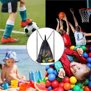 Sac à cordon en maille robuste, sac de rangement pour équipement sportif, pour le basketball, le volley-ball, la gym, la plage et la natation - Product Image 6