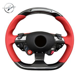 Volante Deportivo de Alta Calidad en Cuero Rojo y Fibra de Carbono para Mejorar el Interior de Ferrari - Product Image 1