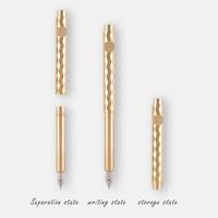 Stylo plume rétractable en laiton, court, rétro, tactique, portable, pour cadeau d'affaires