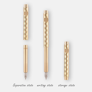 Penna <span class=keywords><strong>Stilografica</strong></span> Tascabile Retrattile in Ottone, Stile Retrò, Portatile e Rimovibile, Ideale come Regalo Aziendale - Product Image 2