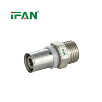 IFAN Échantillon Gratuit Raccords en Laiton à Sertir pour Plomberie, Raccords à Sertir en Laiton pour Tuyaux PEX Multicouche