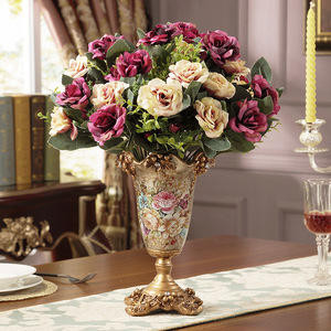 P436 Décoration <span class=keywords><strong>de</strong></span> chambre <span class=keywords><strong>de</strong></span> style européen-américain, arrangement floral rustique, ornement rétro, vase <span class=keywords><strong>de</strong></span> table à manger peint à la main, petit vase pour salon - Product Image 5