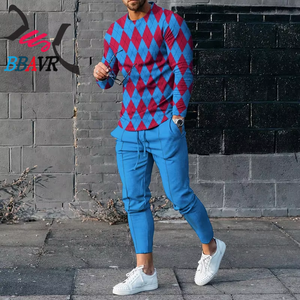 Sport Men <b>T</b> Shirt <b>Track</b> Suit Sports Suit Men's Color Men's Sports Casual Suit 3d Printed Round Neck Sweater Pants - Product Image 3