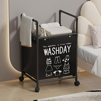 Panier à linge avec étagère amovible, cadre métallique pliable, rangement pour salle de bain, chambre à coucher, organisateur, panier à linge sale