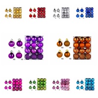 Lot de 24 Boules de Noël Scintillantes Chic 30 MM à Suspendre, Ornements d'Arbre de Noël et Décorations Élégantes pour les Fêtes
