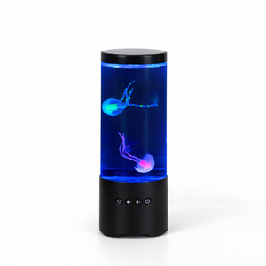 <span class=keywords><strong>Lampe</strong></span> d'aquarium cylindrique en forme de <span class=keywords><strong>méduse</strong></span> de 9 pouces avec contrôle manuel, lumière d'ambiance musicale, <span class=keywords><strong>design</strong></span> minimaliste, en plastique - Product Image 5