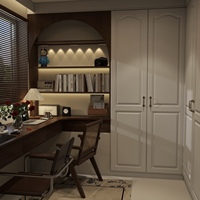 SNLFEIER Armoire de rangement, bureau et bibliothèque en bois sur mesure, style crème français, pour chambre et bureau à domicile