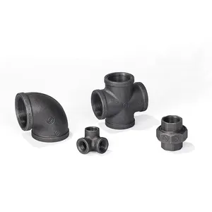 Jianzhi Threaded Pipe Fittings Malleable Iron Fittings Plumbing Materials Gi Accessories Bmi Black