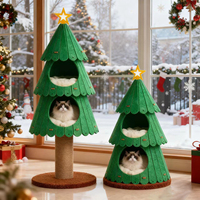 Nouveau Nid pour Chat en Sisal et Feutre, Arbre à Chat Intégré, Griffoir et Structure d'Escalade pour Chats, Idéal pour Noël