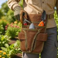 Sac de jardinage multi-poches en toile robuste, pochette à outils pour électricien, charpentier, jardinier avec ceinture réglable