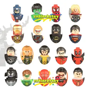DC Movie Comics The Flash Hawkeye Loki Thor Venom Super Heroes Character Assemble Building Block Figure Plastic Toy XH001~XH018