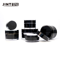 LOW quantité minimale de commande Pot en acrylique de 50g prêt à expédier Pot de gel UV rond noir brillant pour ongles Gel de construction UV pour le bricolage Pot de conteneur pour extensions d'ongles